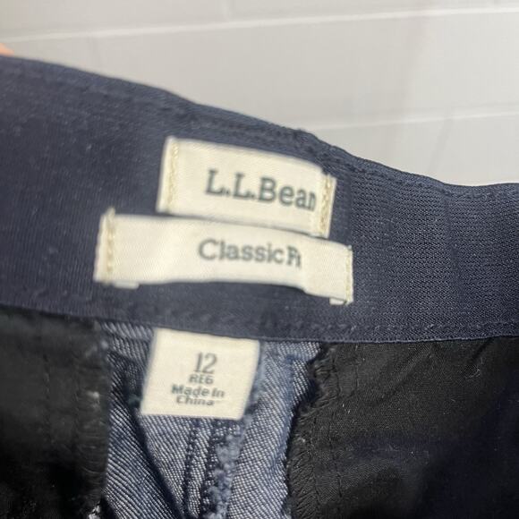 Vintage L.L. Bean Skirt sz 12 Denim Jean Classic Fit Knee A Line Stretch Casual - Picture 8 of 8